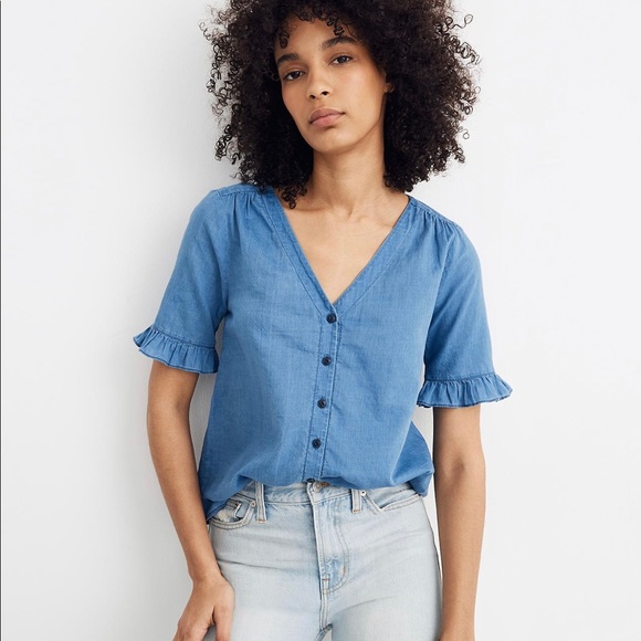 Madewell Tops - Madewell Village Ruffle-Sleeve Shirt